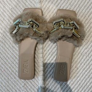 Lightly worn Zara slides.